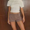 HAMPTON TAILORED SHORTS - BITTER CHOCOLATE